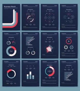 Modern infographic vector elements for business brochures. Use in website, co Illustrazione stock