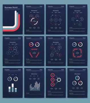 Modern infographic vector elements for business brochures. Use in website, co Stock Illustration