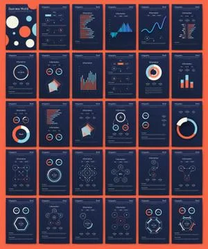Modern infographic vector elements for business brochures. Use in website Illustrazione stock