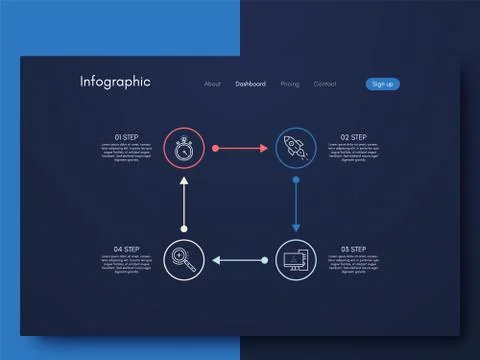 Modern infographic vector elements for business brochures. Use in website, co Illustrazione stock