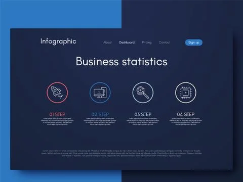 Modern infographic vector elements for business brochures. Use in website, co Illustrazione stock