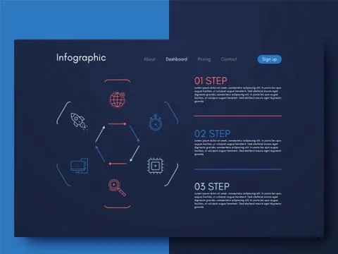 Modern infographic vector elements for business brochures. Use in website, co Illustrazione stock