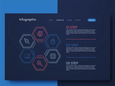 Modern infographic vector elements for business brochures. Use in website, co Illustrazione stock