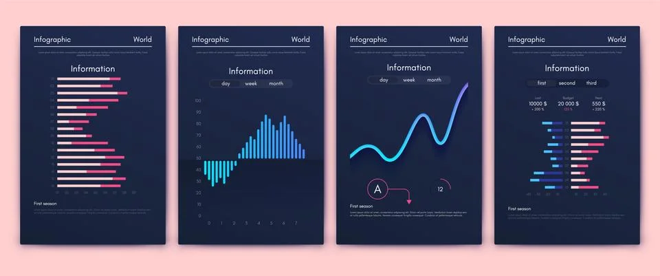 Modern infographic vector elements for business brochures. Use in website, co 스톡 일러스트