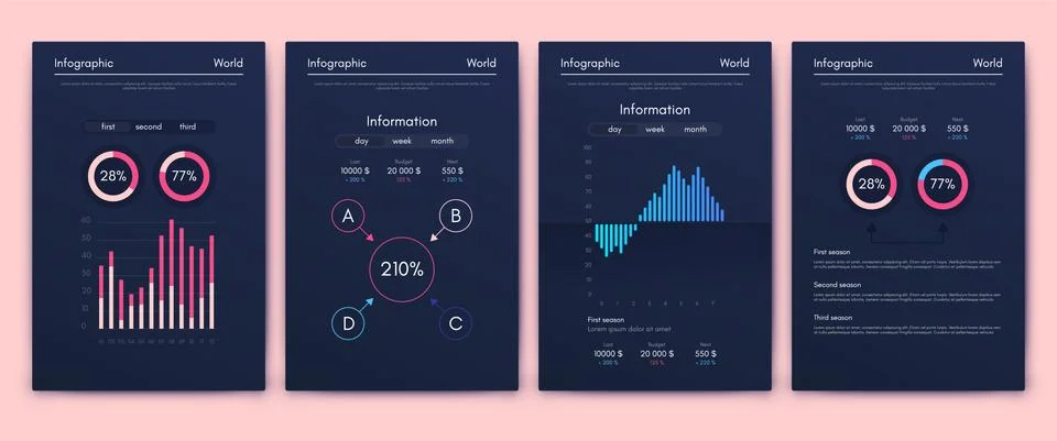 Modern infographic vector elements for business brochures. Use in website, co Stock Illustration