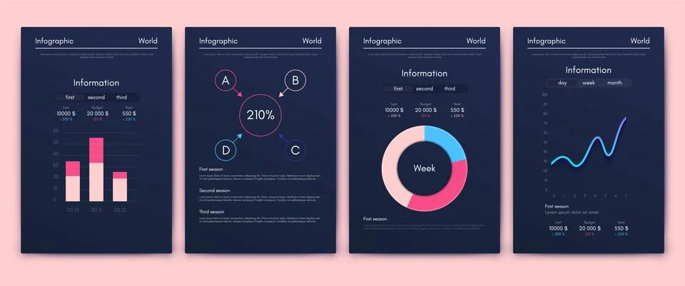 Modern infographic vector elements for business brochures. Use in website, co Stock Illustration