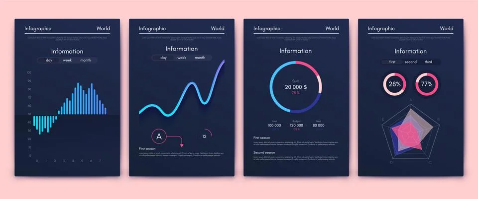Modern infographic vector elements for business brochures. Use in website, co Stock Illustration