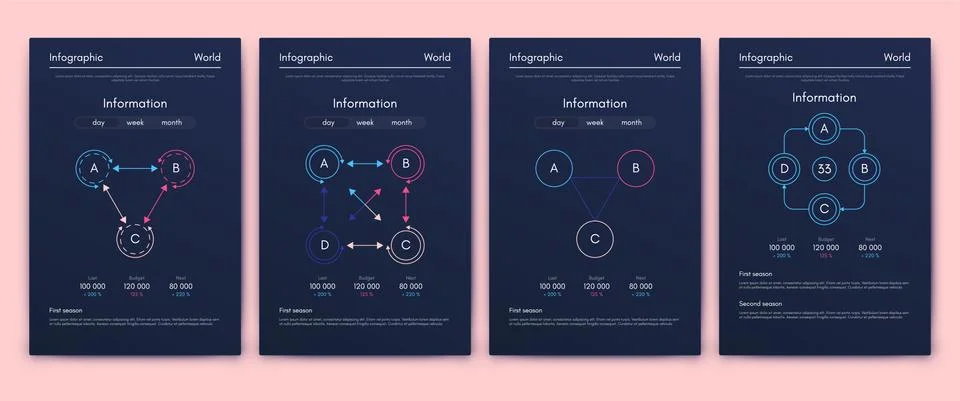 Modern infographic vector elements for business brochures. Use in website, co 스톡 일러스트