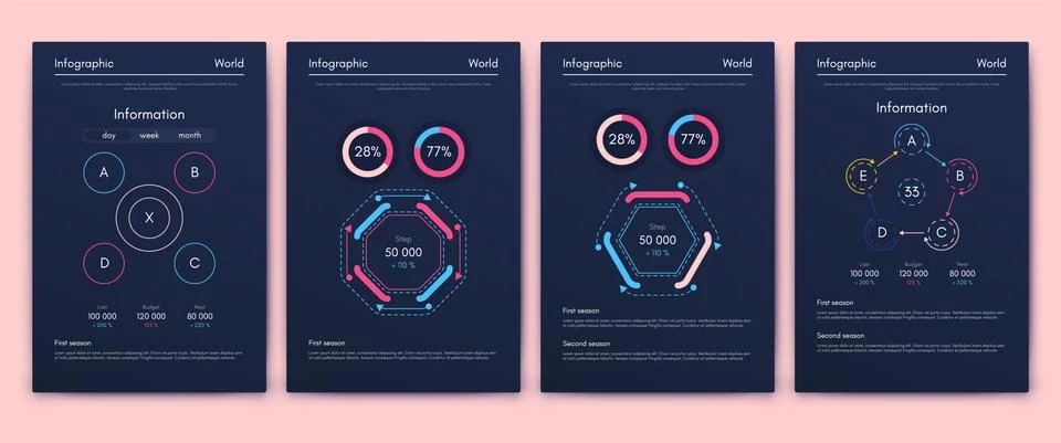 Modern infographic vector elements for business brochures. Use in website, co Illustrazione stock
