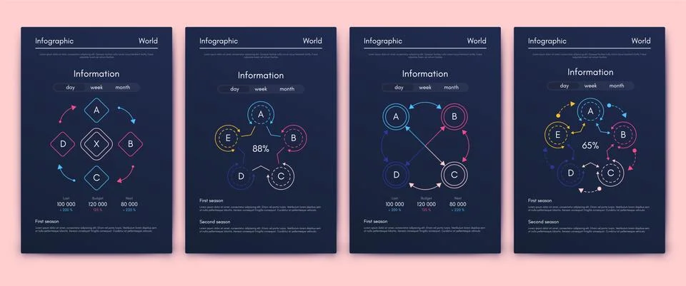 Modern infographic vector elements for business brochures. Use in website, co Illustrazione stock