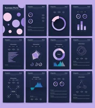 Modern infographic vector elements for business brochures. Use in website, co 스톡 일러스트