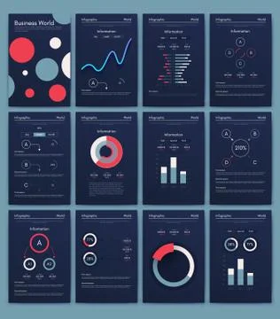 Modern infographic vector elements for business brochures. Use in website, co Illustrazione stock