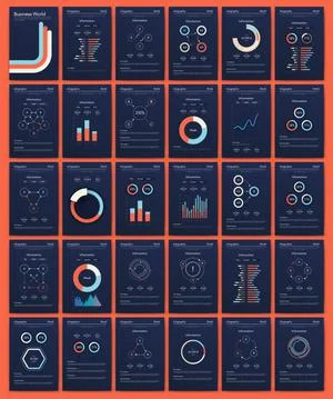 Modern infographic vector elements for business brochures. Use in website Illustrazione stock