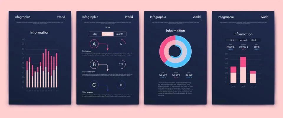 Modern infographic vector elements for business brochures. Use in website, co Stock Illustration