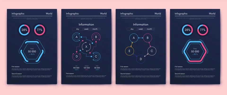 Modern infographic vector elements for business brochures. Use in website, co Illustrazione stock