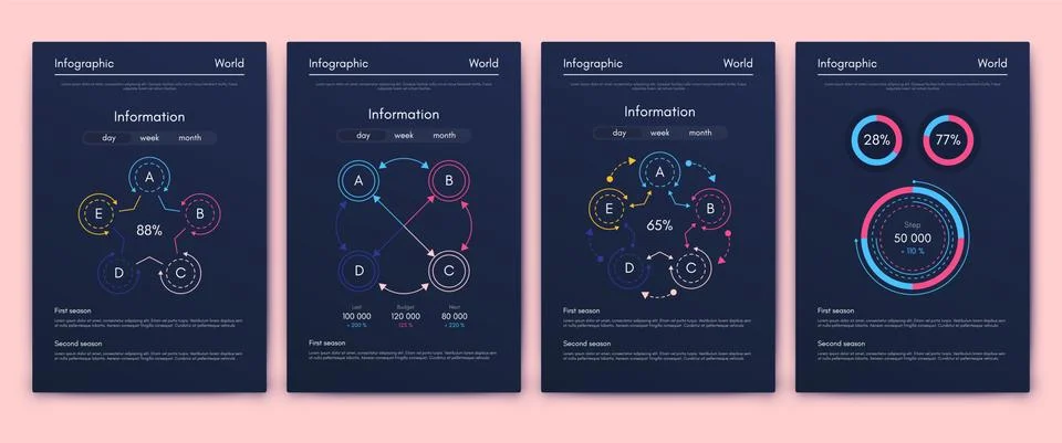 Modern infographic vector elements for business brochures. Use in website, co Stock Illustration