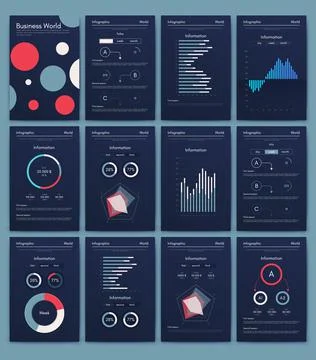 Modern infographic vector elements for business brochures. Use in website, co Illustrazione stock