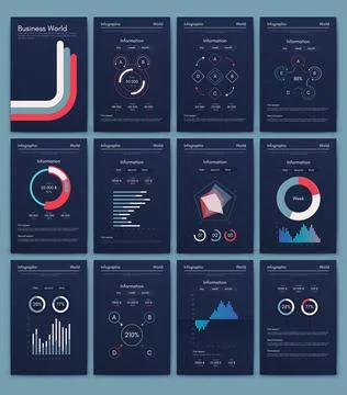 Modern infographic vector elements for business brochures. Use in website, co 스톡 일러스트