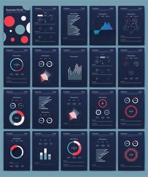 Modern infographic vector elements for business brochures. Use in website, co 스톡 일러스트