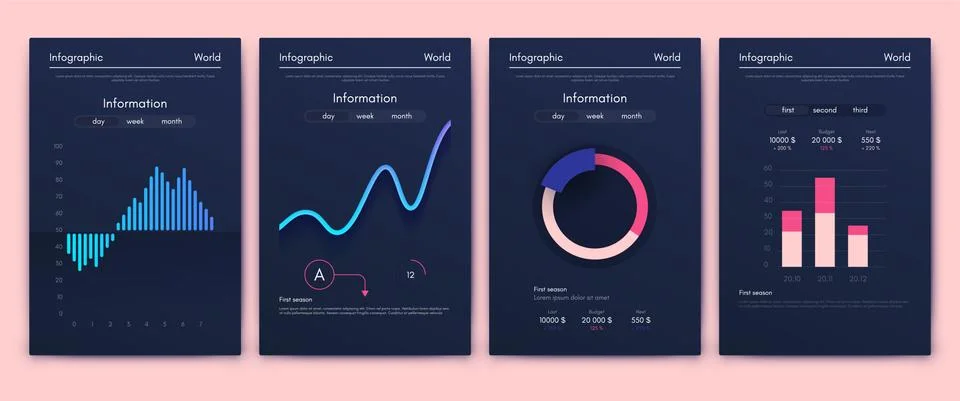 Modern infographic vector elements for business brochures. Use in website Stock Illustration