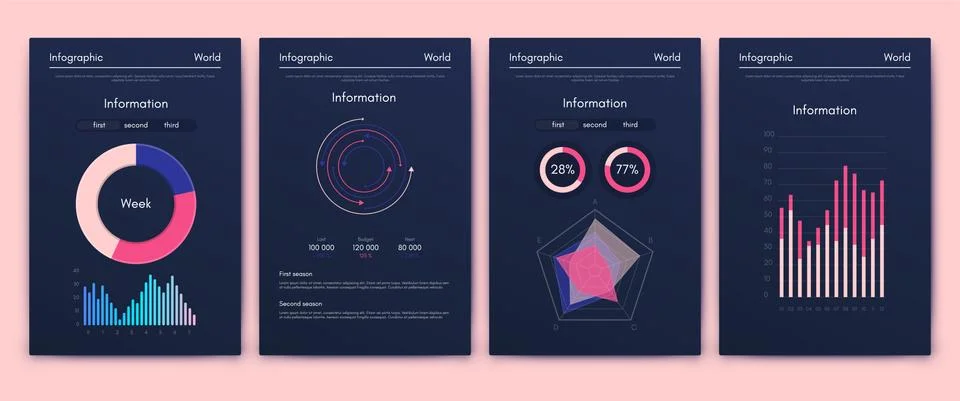 Modern infographic vector elements for business brochures. Use in website Stockillustratie