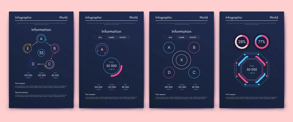 Modern infographic vector elements for business brochures. Use in website Illustrazione stock