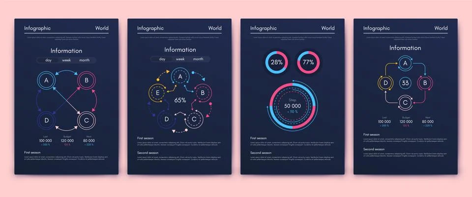 Modern infographic vector elements for business brochures. Use in website Illustrazione stock