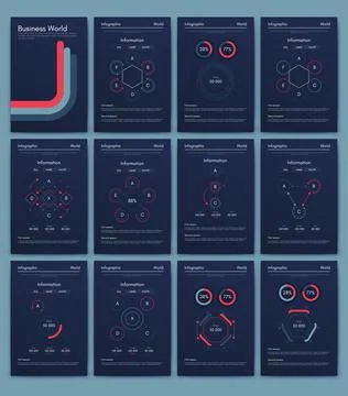 Modern infographic vector elements for business brochures. Use in website Stock Illustration