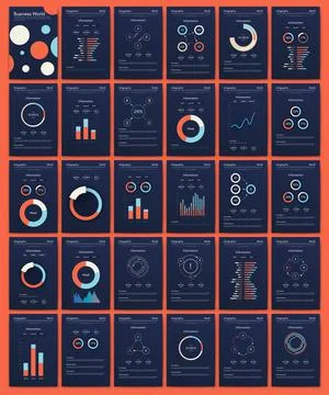 Modern infographic vector elements for business brochures. Use in website Illustrazione stock
