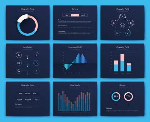 Modern infographic vector elements for business brochures. Use in website, co Stock Illustration