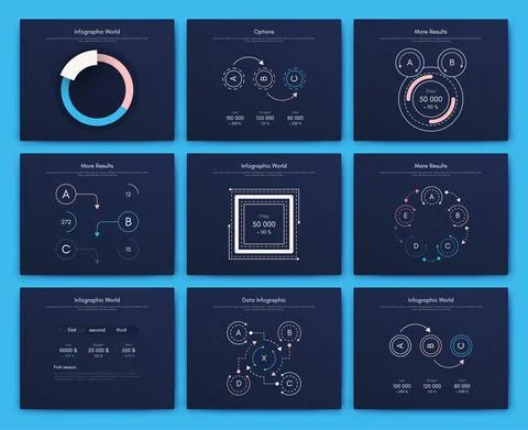 Modern infographic vector elements for business brochures. Use in website, co Illustrazione stock