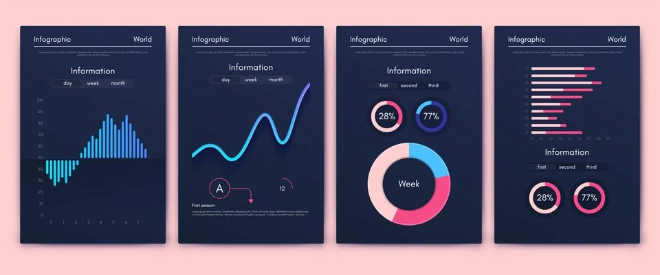 Modern infographic vector elements for business brochures. Use in website, co Stock Illustration