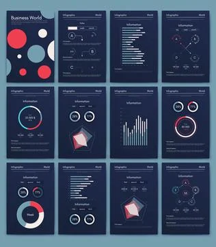 Modern infographic vector elements for business brochures. Use in website, co 스톡 일러스트