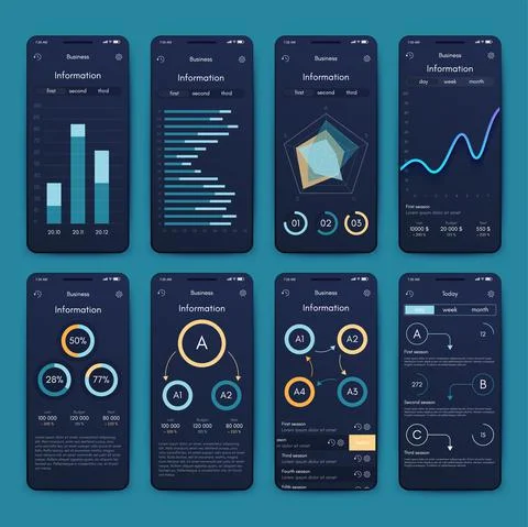 Modern infographic vector elements for business brochures. Use in website, co Stock Illustration