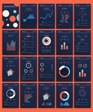 Modern infographic vector elements for business brochures. Use in website Illustrazione stock