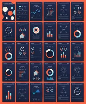 Modern infographic vector elements for business brochures. Use in website Illustrazione stock
