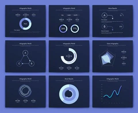 Modern infographic vector elements for business brochures. Use in website Illustrazione stock