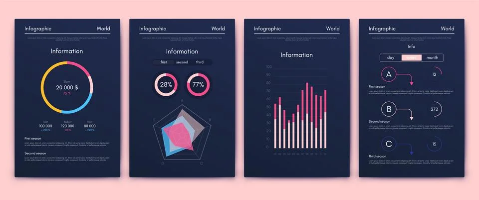 Modern infographic vector elements for business brochures. Use in website Stock Illustration