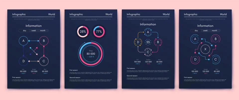 Modern infographic vector elements for business brochures. Use in website Illustrazione stock