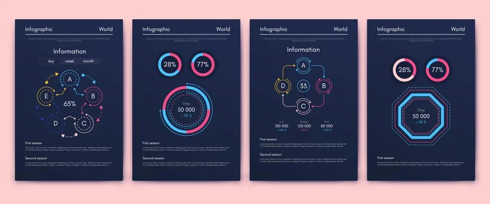 Modern infographic vector elements for business brochures. Use in website 스톡 일러스트