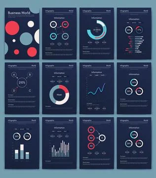 Modern infographic vector elements for business brochures. Use in website Illustrazione stock