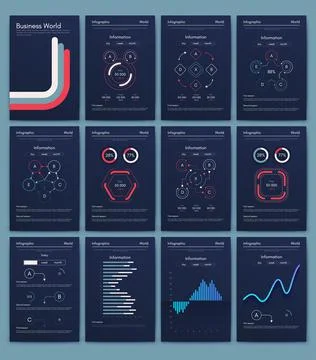 Modern infographic vector elements for business brochures. Use in website Stock Illustration