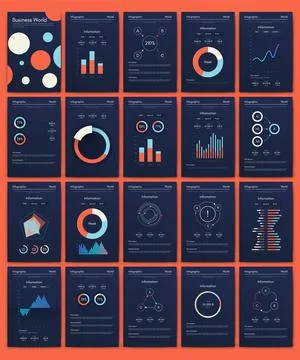 Modern infographic vector elements for business brochures. Use in website Stock Illustration