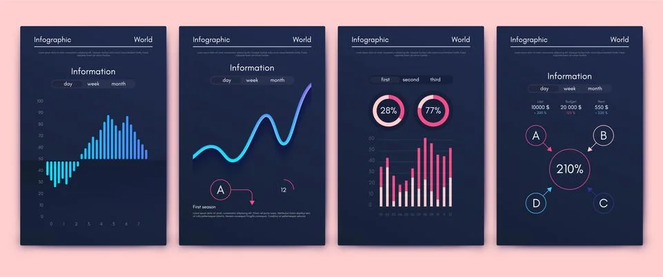 Modern infographic vector elements for business brochures. Use in website, co Stock Illustration