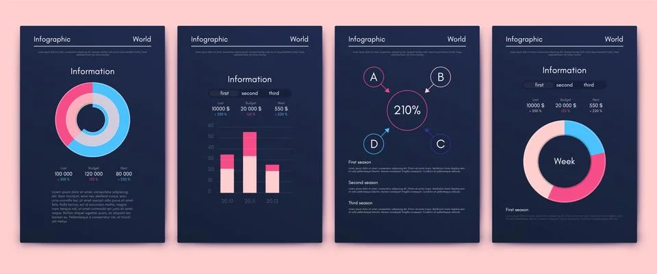 Modern infographic vector elements for business brochures. Use in website, co Stock Illustration