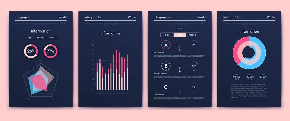 Modern infographic vector elements for business brochures. Use in website, co Stock Illustration