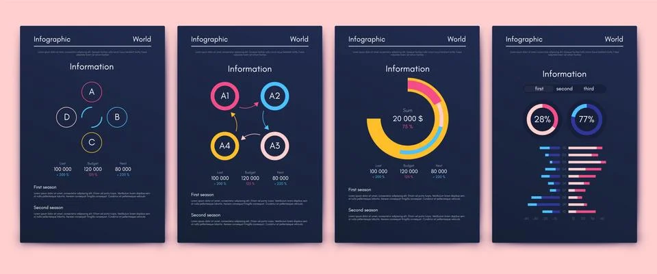 Modern infographic vector elements for business brochures. Use in website, co Illustrazione stock