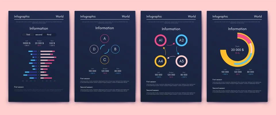 Modern infographic vector elements for business brochures. Use in website, co Illustrazione stock