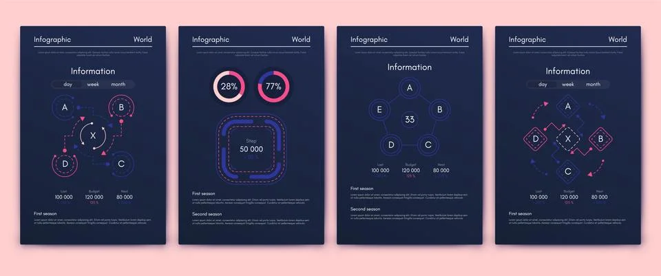 Modern infographic vector elements for business brochures. Use in website, co Illustrazione stock