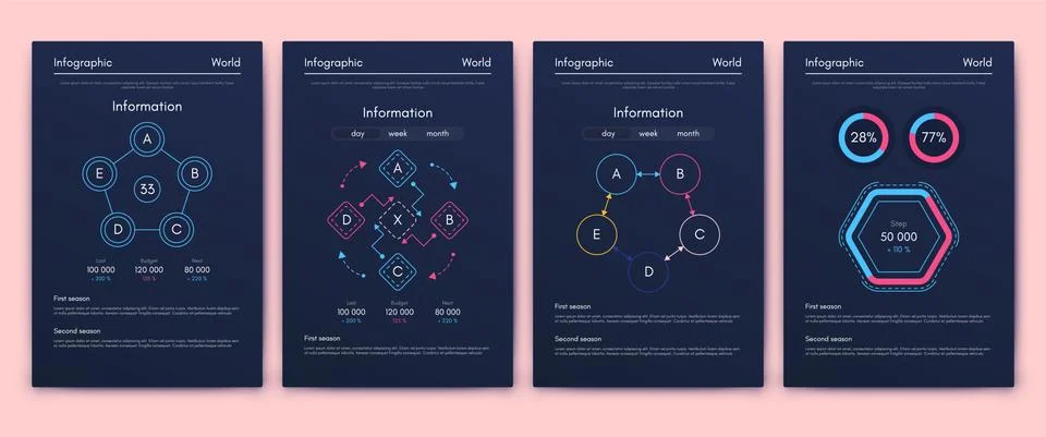Modern infographic vector elements for business brochures. Use in website, co 스톡 일러스트